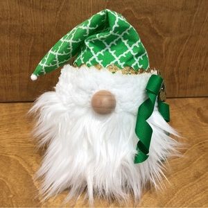 Irish Gnome St Patricks Gold Ribbon Green White